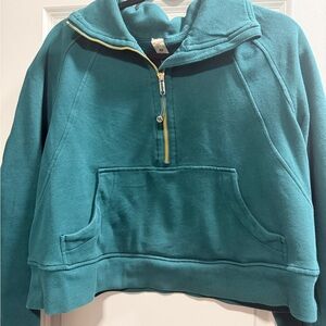 Lululemon Half Zip Scuba - Storm Teal/Gold